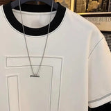 AIDASE  -  Men's Clothing Summer Men's Personalized Round Neck Simple Luxury Breathable T-Shirt Comfortable Lightweight Custom Design aidase-shop