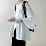 AIDASE  -  Men's New Irregular Oblique Button Short-Sleeved Shirt American Retro Fashion Trend Simple Loose Casual Breathable Men's Tops aidase-shop