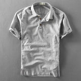 AIDASE  -  Summer New Fashion Men's Simple Shirt Square Collar Casual Loose Half-sleeved Versatile Handsome Top aidase-shop