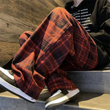 Aidase New Multi-Pocket Cargo Pants Straight Baggy Wide-leg Pants Outerwear Pants Red Fashion Men Jogging Pants Korean Streetwear aidase-shop