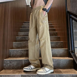 AIDASE  -  Spring and Autumn Trendy Straight-Legging Casual Pants for Men's Pure Cotton All-match New Loose Draped Wide-Level Working Pants