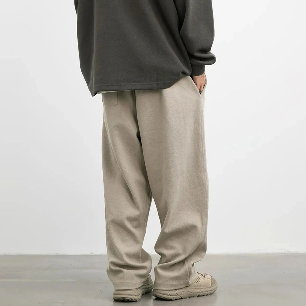 Aidase Men Twill Basic Casual Straight Pants Genderless Japanese Fashion Trend Simple Solid Color Comfortable Loose Trousers Unisex aidase-shop