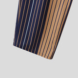 AIDASE  -  Men Pants 2025 Loose Drawstring Striped Patchwork Casual Straight Wide Leg Trousers Men Streetwear Fashion Long Pants aidase-shop