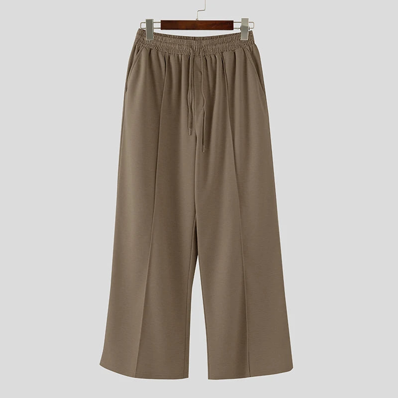 AIDASE  -  Men Pants Solid Color Drawstring Joggers Casual Long Pants Men 2025 Streetwear Loose Workout Fashion Male Trousers S-5XL aidase-shop