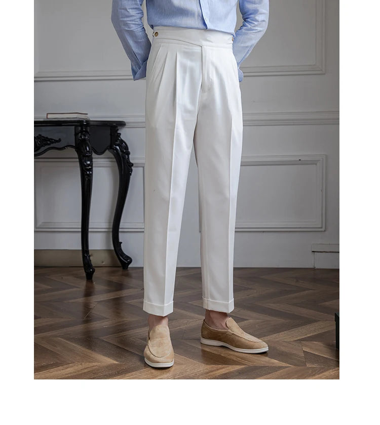 Aidase High Quality Italian Casual High Waist Straight Pants Men Versatile Business Formal Trousers Pant For Men Social Trousers aidase-shop
