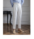 Aidase High Quality Italian Casual High Waist Straight Pants Men Versatile Business Formal Trousers Pant For Men Social Trousers aidase-shop