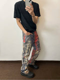 AIDASE  -  High Street Vintage Wshed Cashew Flower Digital Printed Denim Cargo Jeans Baggy Vintage Y2k Jeans pantalones hombre y2k clothes aidase-shop