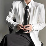 AIDASE  -  Autumn Winter Men's Solid Color Long-Sleeved Suit Jacket American Retro Fashion Trend High Street Loose Simple Niche Men's Tops aidase-shop