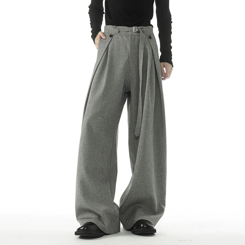AIDASE  -  Trend New Men Casual Trousers 2025 Autumn Fashion Solid Color Straight-leg All-match Male Pants Loose Menswear Tide 21E7546 aidase-shop