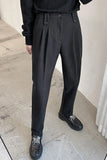 Autumn Winter Woolen Business Dress Pants Men Elastic Waist Streetwear Casual Trousers Formal Social Suit Pants Costume Homme aidase-shop