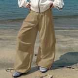 AIDASE  -  Men Cargo Pants Solid Color Drawstring Joggers Loose Casual Trousers Men Streetwear 2025 Fashion Male Long Pants S-5XL aidase-shop