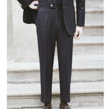 Aidase High Quality Trousers Pant For Man Office Trouser Men Blue Business Casual Pant British Social Club Outfits Pantalones Hombre aidase-shop