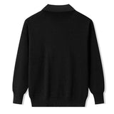 AIDASE  -  Spring Autumn Men's Turn-Down Collar Pullovers Long Sleeve Knitted Sweater Half Zipper Solid Casual Pullovers Man Loose Knitwear aidase-shop