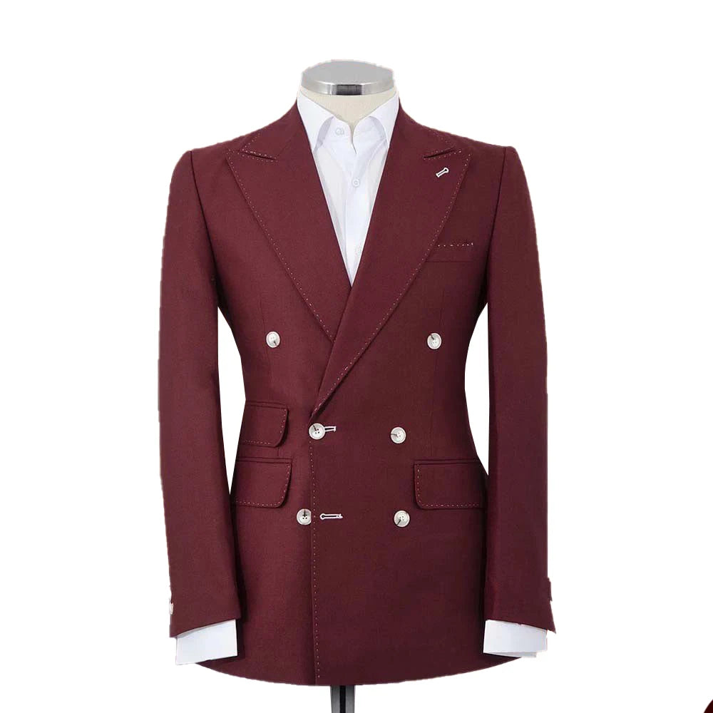 Aidase Luxury Wedding Suits For Men Double Breasted Groom Wear Slim Fit Tuxedos Evening Party 2 Pcs Jacket Pants Custom Made aidase-shop