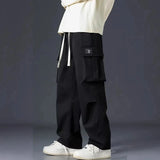 Aidase Work Trousers Men Loose Straight Wide Leg Pants Casual Trousers Soft Sports Pocket