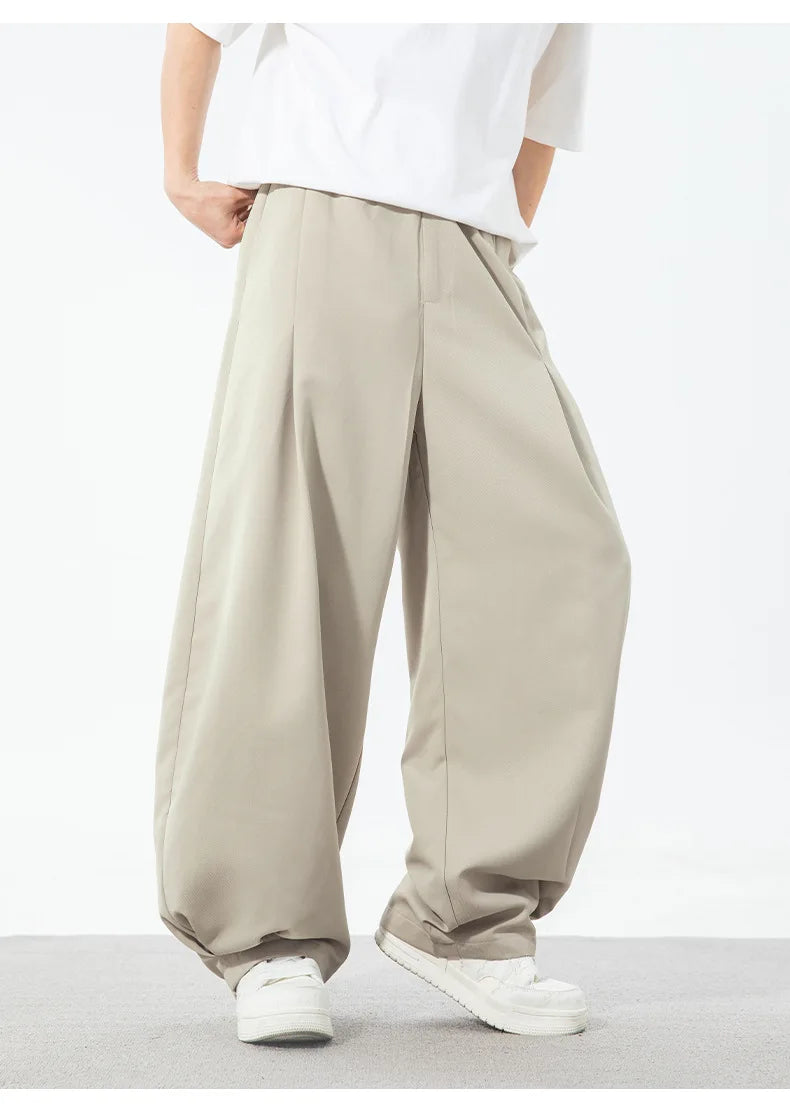 AIDASE  -  Men's Spring Summer New Pleated Design Curved Pants aidase-shop