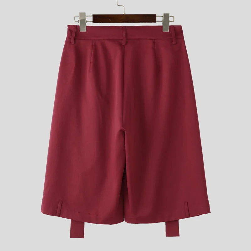 AIDASE  -  Men Wide Leg Pants Solid Color Button Joggers Loose Calf-length Trousers Men Streetwear 2025 Fashion Casual Pants S-5XL aidase-shop