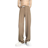 Aidase Suit Pants For Men Fashionable And Elegant Loose Straight Casual Pants British Style Solid Color High-Waisted Wide-Leg Pants aidase-shop