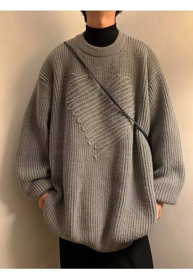 AIDASE  -  Casual Men Knitwear Sweater Square Block Jacquard Patchwork Design Long Sleeve Round Neck Solid Color Pullovers 21E7644 aidase-shop