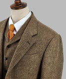 Aidase Brown Men Suits 3 Pieces For Wedding Custom Made Groom Wear Notched Lapel Slim Fit Tuxedos Business Jacket Pants Vest aidase-shop