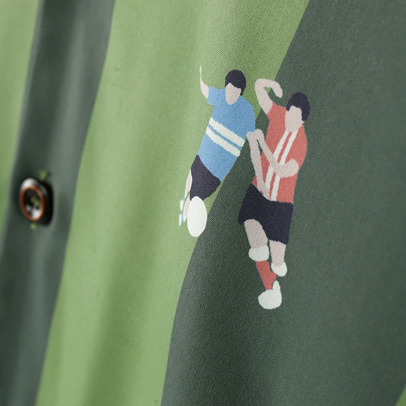 AIDASE  -  Men Shirt Striped Printing Lapel Short Sleeve Loose Casual Men Clothing Summer Streetwear 2025 Fashion Male Shirts Tops aidase-shop