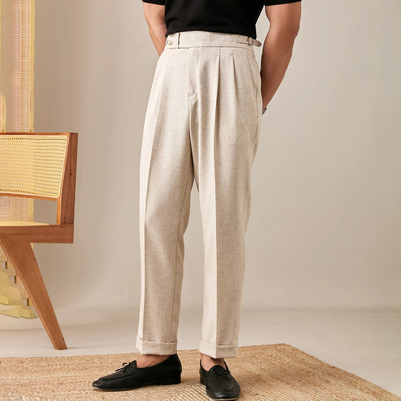 Aidase 2024 Italian Naples Casual Suit Pants Men's Straight Fit Business Pants Men's Social Trousers Office-trouser Retro Gentlemen's aidase-shop