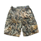 Aidase High Street Fashion Leaf Printed Shorts for Men Multi Pockets Loose Streetwear 24ss Y2k Youth Male Workwear Baggy Half Pants aidase-shop