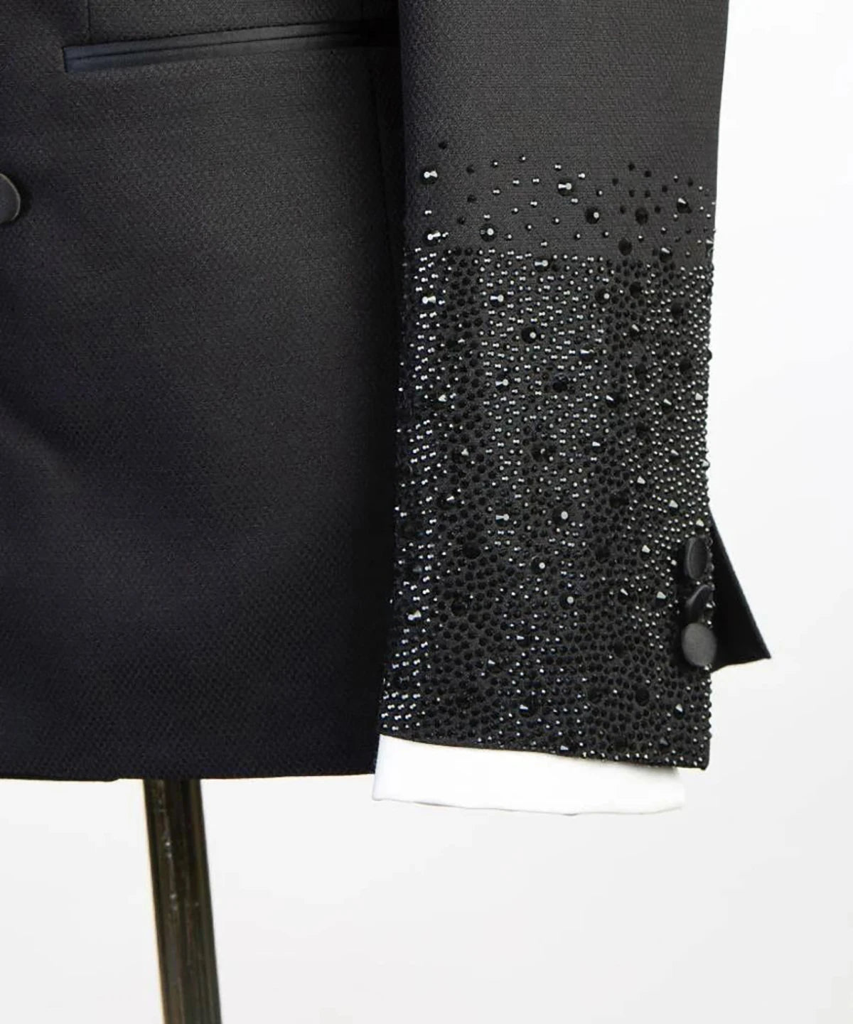 Aidase Luxury Men's Suits Tailored 2 Pieces Blazer Pants Beads Double Breasted Peaked Lapel Pockets Party Custom Made Plus Size aidase-shop