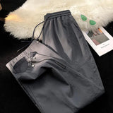 Aidase American Vibe Style Zipper Overalls Men in Spring Autumn High Street Japanese Wide-leg Fashion Trend Loose Straight Casual Pants