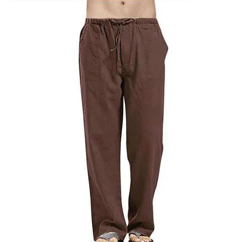 AIDASE  -  Spring Linen Wide Men Pants Korean Trousers Oversize Cotton Streetwear Male New Yoga Pants Casual Men Clothing Sweatpants aidase-shop