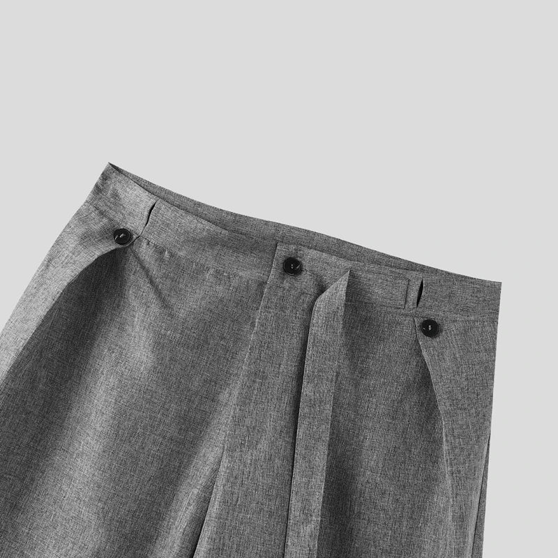 AIDASE  -  Men Pants Solid Color Loose Button Joggers Casual Straight Trousers Men Streetwear 2025 Fashion Male Long Pants S-5XL aidase-shop