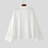 AIDASE  -  Men T Shirt Solid Color V Neck Long Sleeve Loose Casual Male Tee Tops 2025 Streetwear Translucent Fashion Men Clothing aidase-shop