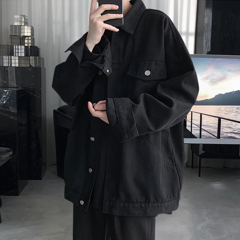 Aidase Mens Jeans Jackets And Coats Single Breasted Korean Version Slim Fit Denim Outwear M-3XL aidase-shop
