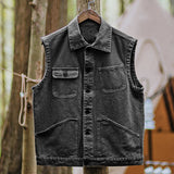 AIDASE  -  Four Seasons Mens Low-Luxury Tough Retro Multi-Pocket Hunting Vest Cargo Camping Outdoor Pocket Multi-Functional Men Dress Cargo aidase-shop