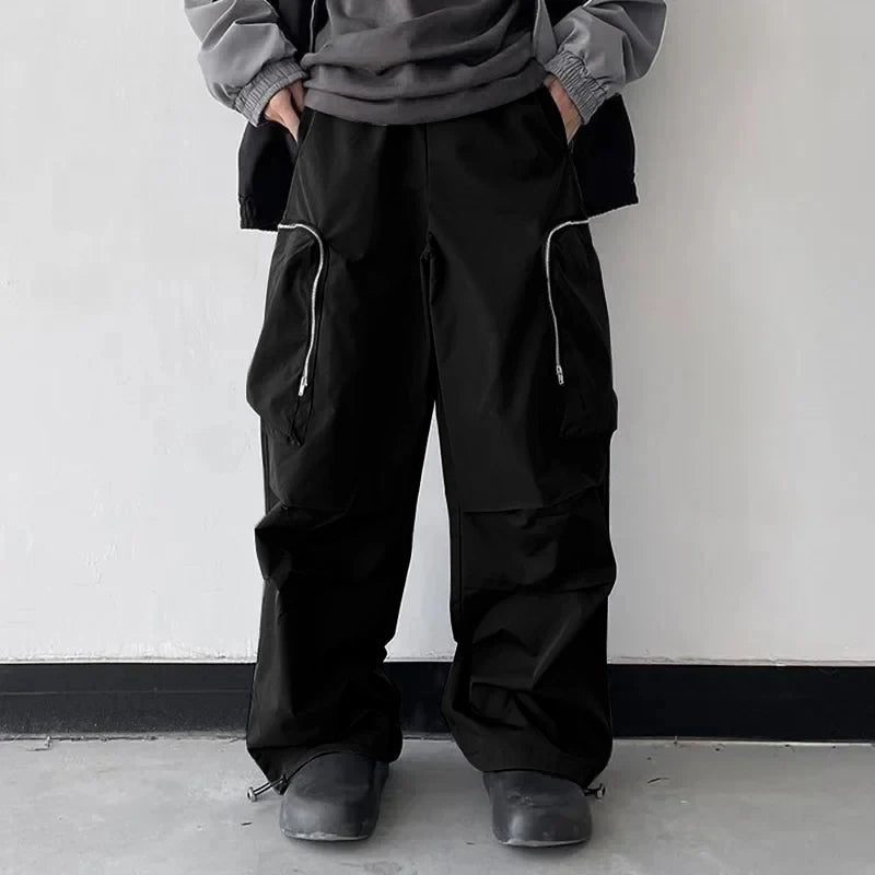 AIDASE  -  Men Pants Patchwork Elastic Waist Loose Joggers Casual Trousers Men Pockets Streetwear 2025 Fashion Cargo Pants S-5XL aidase-shop