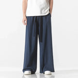 AIDASE  -  Spring Cotton Linen Pants Men Elastic Waist Casual wide leg Pant Loose Sweatpants Traditional Chinese Trousers pantalons homme aidase-shop