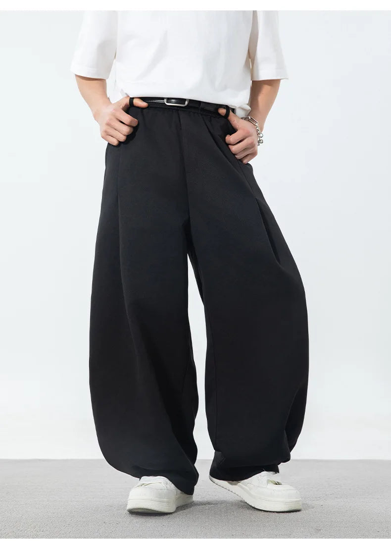 AIDASE  -  Men's Spring Summer New Pleated Design Curved Pants aidase-shop