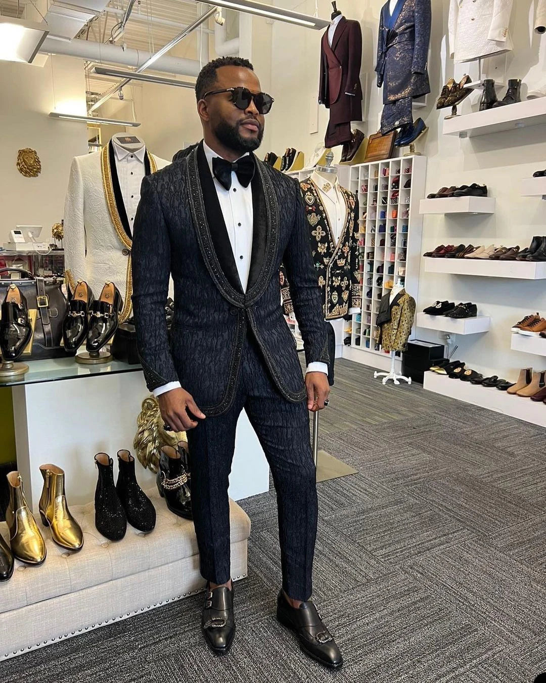 Aidase Unique Latest Classic Mens Suit One Button Tailor-Made Two-Pieces Jacket Pants Designer Formal Occasion Costume Made aidase-shop