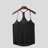 AIDASE  -  Men Tank Tops Mesh Transparent Solid Color Sexy Sleeveless Male Vests Summer Streetwear 2025 Fashion Men Clothing S-3XL aidase-shop
