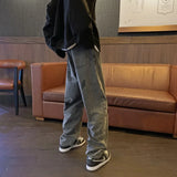 Aidase Wide Leg Cargo Pants American Hiphop Jeans Men's Retro Smoke Gray y2k Pants Man Unisex Streetwear Baggy Jeans Korean Clothing aidase-shop