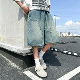 AIDASE  -  Summer New Men's Cargo Denim Shorts Versatile Washed Trendy Fashion Straight-leg Male Pants Loose Casual Clothing 21E6811 aidase-shop