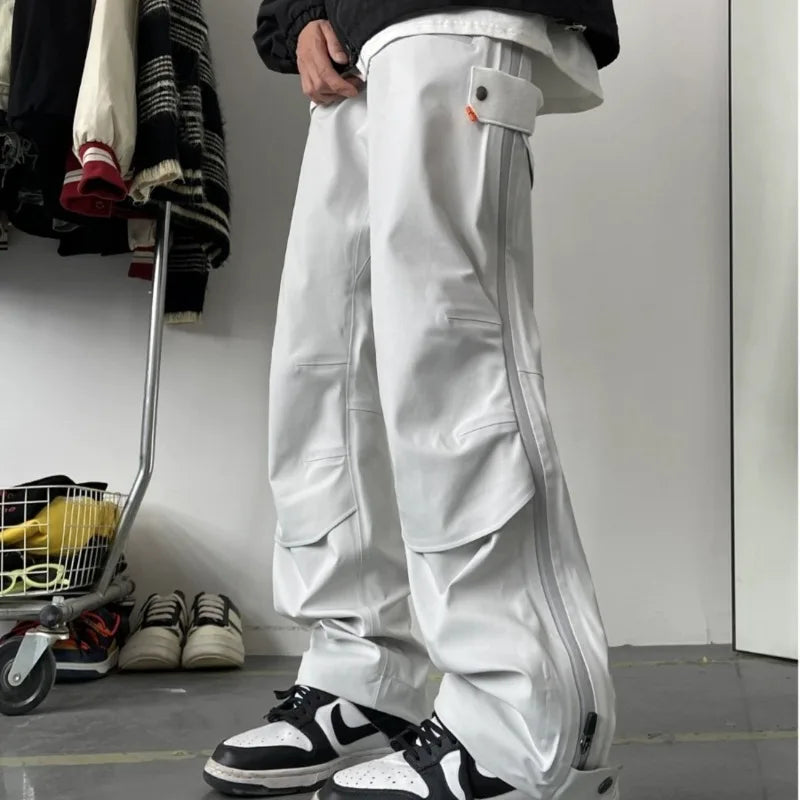 Aidase Pants Men Deisgn Holiday Fashion Zipper Cozy Chic Waterproof Handsome Streetwear High Street Autumn All-match New European Style aidase-shop