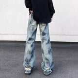 AIDASE  -  High Street Male Jeans Washed Niche Design Vintage Straight-leg Trendy Denim Trousers 2025 New Fashion Menswear 21E6678 aidase-shop