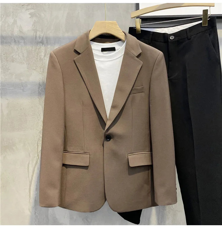 AIDASE  -  Casual Suit Jacket for Men in Spring and Autumn Slim and Free of Ironing Light Mature Style Handsome aidase-shop