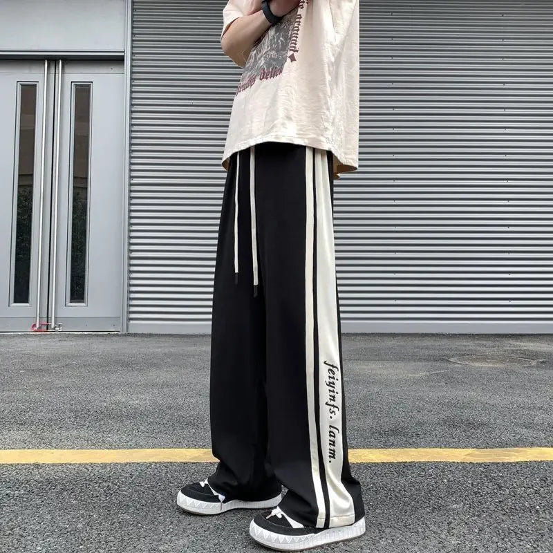 Aidase Man Sports Pants Thin Trousers Striped Straight Summer Xxxl Loose Sport Korean Popular Clothes Y2k Baggy Gym Sweatpants for Men aidase-shop