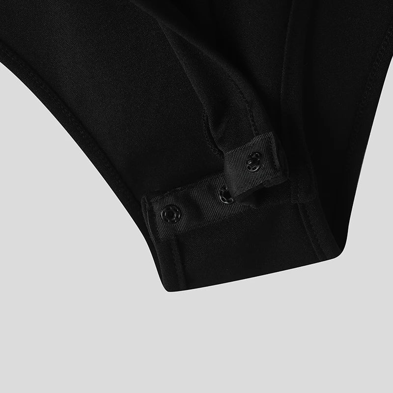 AIDASE  -  Men Bodysuits Patchwork O-neck Short Sleeve Zipper Casual Male Rompers Sexy Summer Skinny 2025 Fashion Bodysuit S-3XL aidase-shop