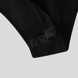 AIDASE  -  Men Bodysuits Patchwork O-neck Short Sleeve Zipper Casual Male Rompers Sexy Summer Skinny 2025 Fashion Bodysuit S-3XL aidase-shop