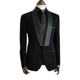Aidase Black Men's Suits Shawl Lapel Single Breasted One-Button Elegant 3 Piece Jacket Pants Vest Slim Fit Formal Party Business Blazer aidase-shop