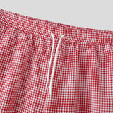 AIDASE  -  Men Plaid Sets Summer Vacation Streetwear Lapel Short Sleeve Shirt & Shorts 2PCS 2025 Loose Fashion Men's Casual Suits aidase-shop