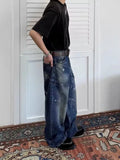 AIDASE  -  Vintage Men's Jeans Loose Ink Splash Wide-Leg Design Stylish Straight-Leg Denim Pants 2025 Autumn New Clothing 21E7640 aidase-shop